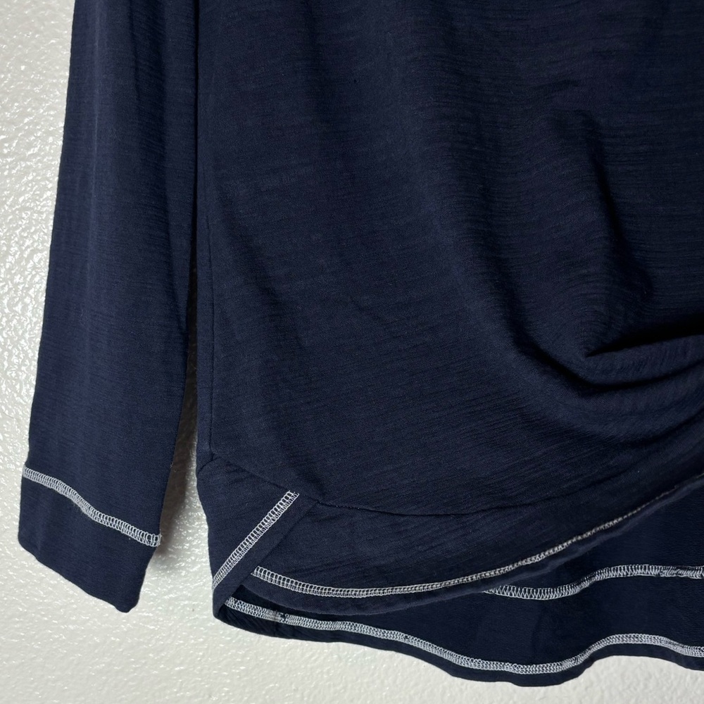 T by Talbot Slub Terry Sweatshirt navy blue woman's size medium UPF 50+ - Picture 11 of 16